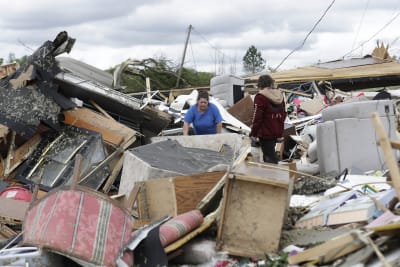 Dog swept up by N.C. tornado walks away unharmed