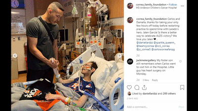 Carlos Correa visits kids in Houston hospital