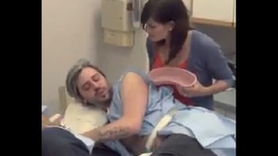 Labor pain simulator helps two men experience childbirth in viral video 