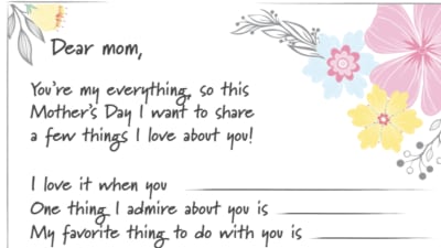 To My Mom Card. Mother Birthday Card Gift. I Love You Mom Card. Thank You  Mom Card. Digital Download. (Download Now) 