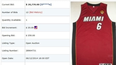 Historic Miami Heat LeBron James jersey auctioned for several