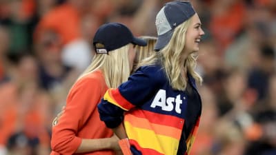 Kate Upton Astros Rainbow Jacket