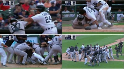 Tigers brawl 3 times with Yankees in win