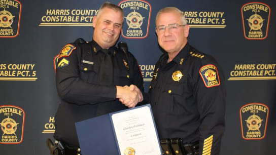 Charles Galloway, left, and Harris County Constable Precinct 5 Ted Heap.