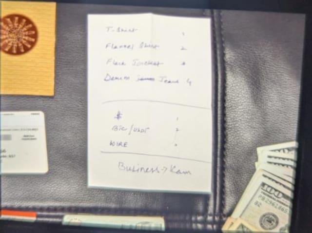 Note found in wallet