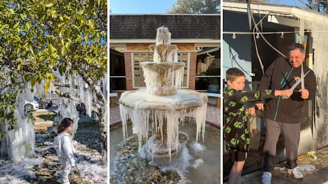 Record-breaking cold gripped the Southeast with snow and ice