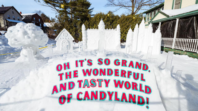 Finished snow sculptures at this winter carnival are beyond cool