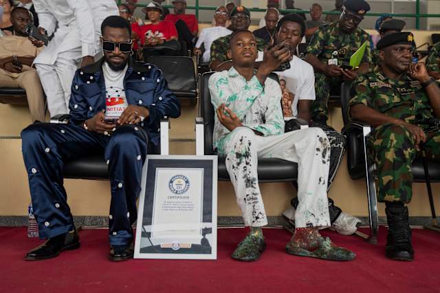 Nigerian teenager sets world painting record with canvas that's