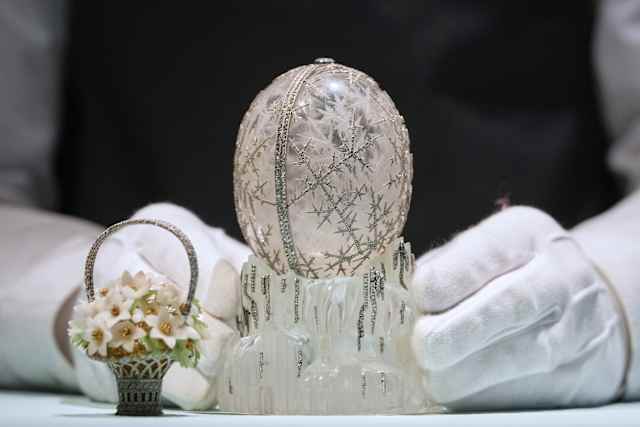 A crystal Fabergé egg crafted for Russian royalty is expected to