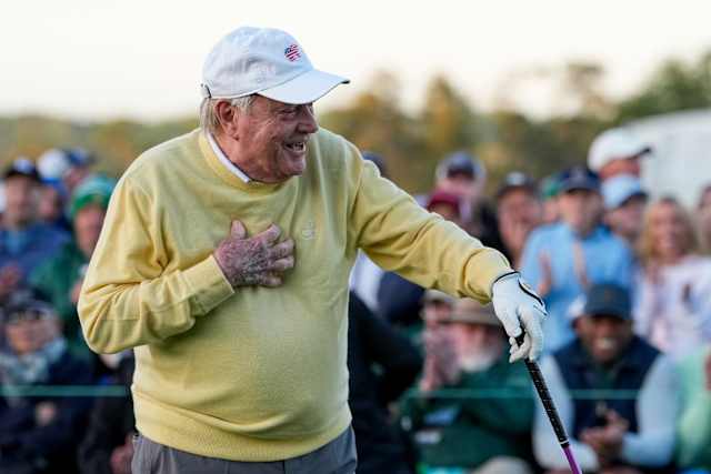 A wild hook and a big leg kick as Jack Nicklaus, Gary Player and