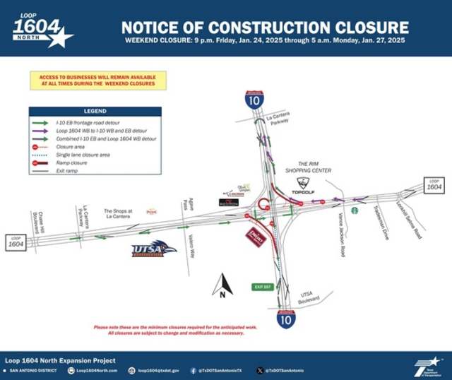 Construction alert: Two ramps from 1604 to I-10 to close on far NW