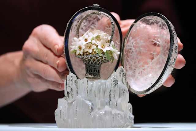 A crystal Fabergé egg crafted for Russian royalty is expected to