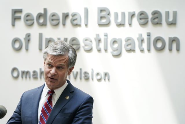 FBI's Wray denounces threats following search of Trump home