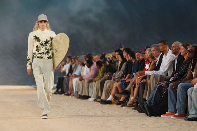 Pharrell sends Vuitton surfing as Jeremy Allen White, Missy