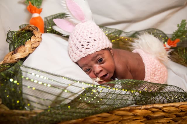 Babies dressed as bunnies hotsell