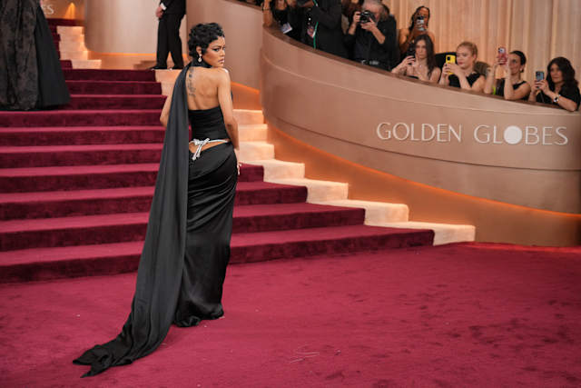green emerald velvet dress Black Lady Gaga Velvet Prom Celebrity Dress Evening Gown Golden Globes   Hoprom