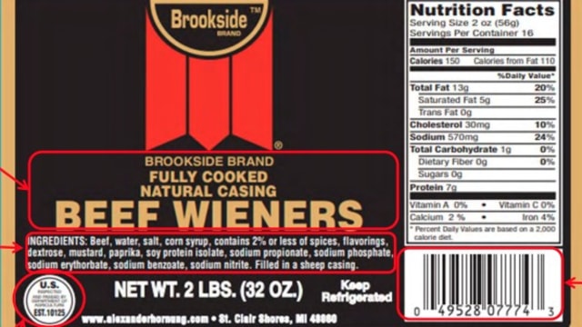 Brookside natural casing wieners hotsell