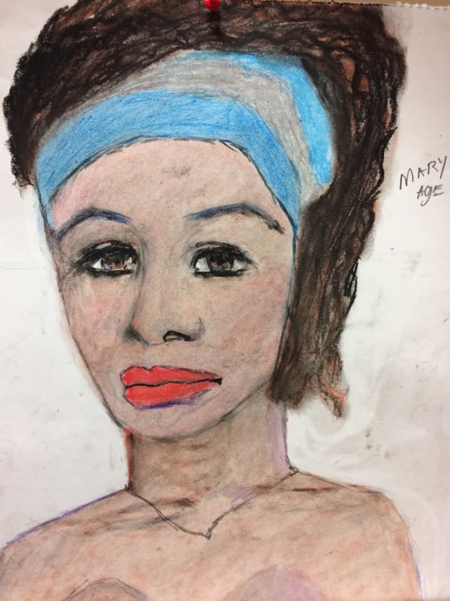 Samuel Little says he picked up MaryAnne, a 19-year-old transgender person at a bar in Miami in 1971 or 1972 then dumped her body. This is a drawing that Samuel Little created that depicts MaryAnne.