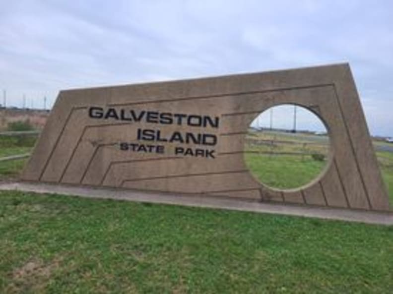 Galveston Island State Park sign