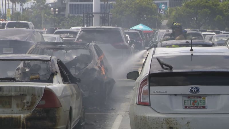 Hard Rock Stadium vehicle fire