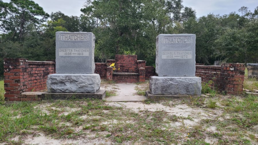 Thatcher family burial plot at the Lake Helen Cemetery