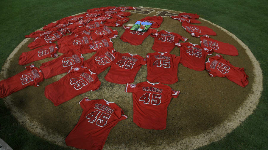 ANAHEIM, CA - JULY 12: The Mom of Los Angeles Angels pitcher Tyler