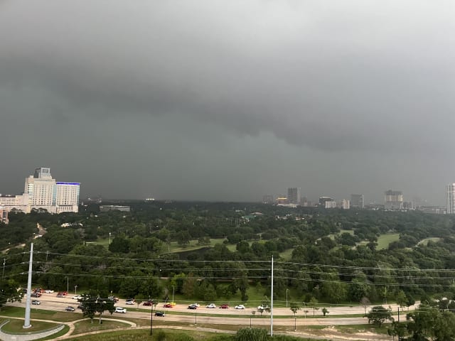 View of Herman Park from the 17th floor of the Spires high-rise from Mike Headley