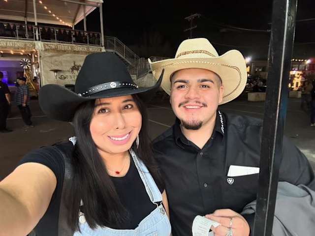 Gabe and Bryanna enjoying opening night at the San Antonio Rodeo on 02/08/24