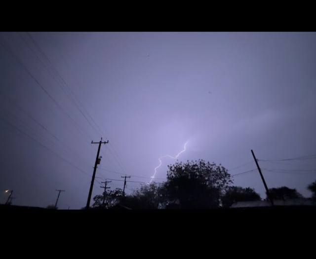 Lightning during rain this morning.