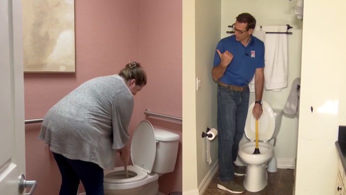 Going into the toilet: How to use a plunger