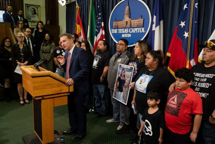 WATCH LIVE: State Sen. Roland Gutierrez introduces gun safety legislation alongside Uvalde, Santa Fe families