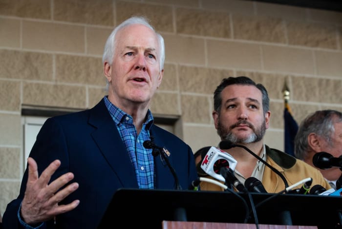 Cornyn holds press conference at border as crossings rise