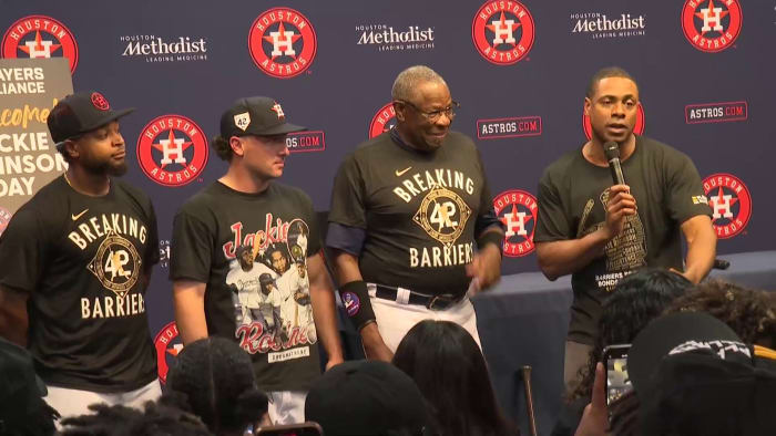 Houston Astros on X: In partnership with @PlayersAlliance, we hosted 75  high school baseball & softball players from the Astros Youth Academy  in celebration of Jackie Robinson Day. Dusty, Dana, Corey, and