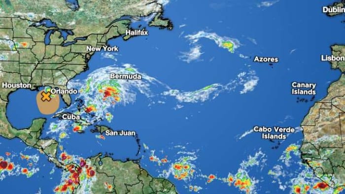 Tropical disturbance off Florida coast now has 50% chance of development