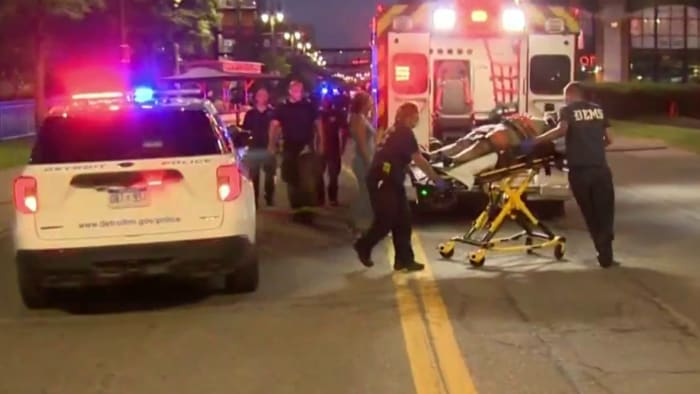 Woman run over by pedal bar in Downtown Detroit