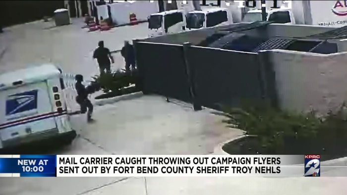 Postal worker caught on camera dumping Fort Bend County Sheriff Troy ...