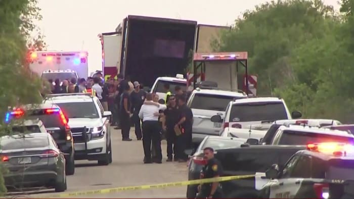 ‘Stacks of bodies’: 46 people found dead in trailer, 16 hospitalized, San Antonio officials say - KSAT San Antonio