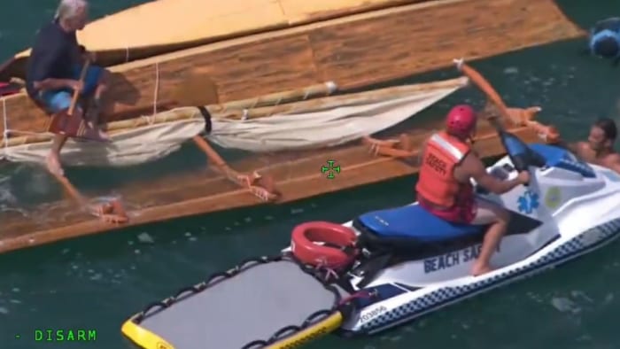 VIDEO: Volusia lifeguards rescue 11 people after boat breaks offshore