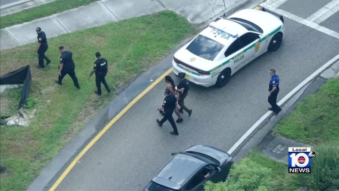 WATCH: Driver detained after leading police on chase following domestic dispute call in Miami - Vimarsana News