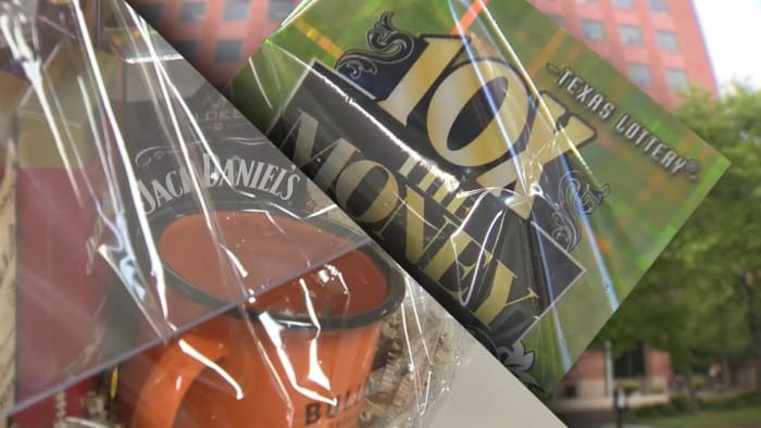 Booze filled gift baskets lottery tickets auctioned off by District Booze filled gift baskets lottery tickets auctioned off by District