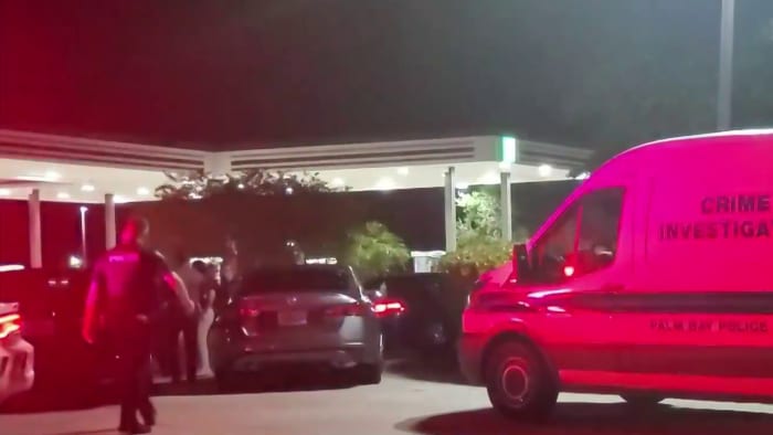 1 shot at Palm Bay gas station, prompting large police presence