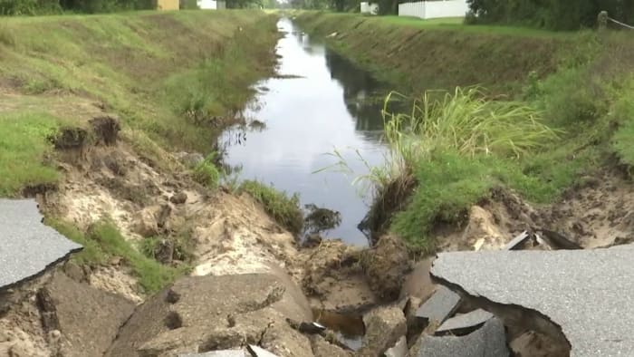 Palm Bay suffers road washouts, sewage spills from weekend flooding