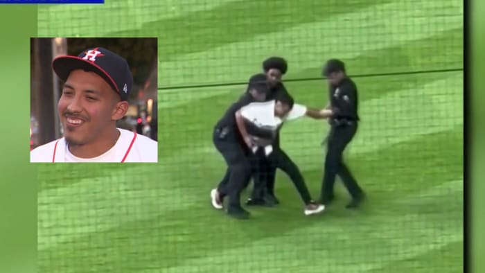 Astros fan acts super suspiciously when caught on camera in viral video