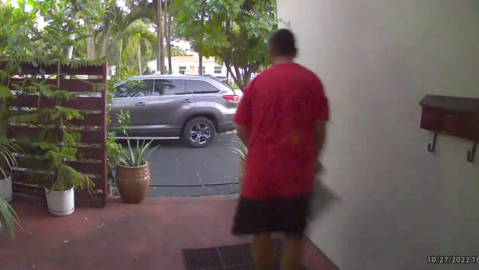 Miami Shores police seek porch pirate seen slipping away with package