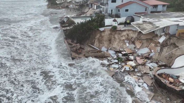 WATCH: Drone video shows crumbling Florida homes devastated by Nicole