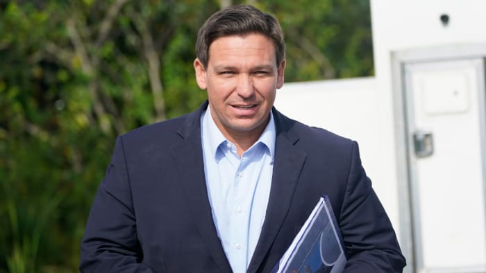 Gov. Ron DeSantis holds news conference at nature reserve in Naples