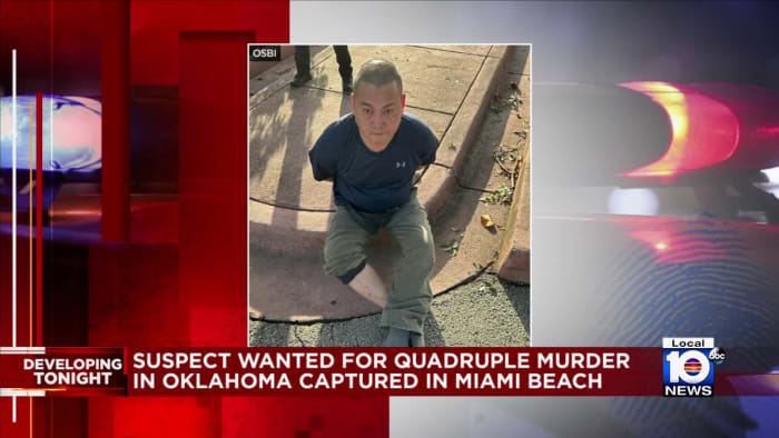 Oklahoma murder suspect captured in Miami Beach