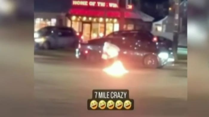 Witness reacts to car stunt viral video on Detroit’s west side