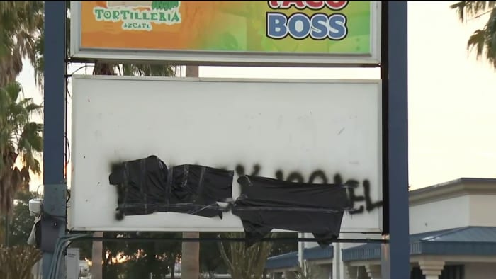 Jacksonville marquee, billboard defaced with antisemitic graffiti on 1st night of Hanukkah - Vimarsana News