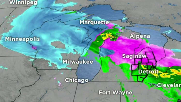Storm brings Thursday rain, then light snow moves into Metro Detroit